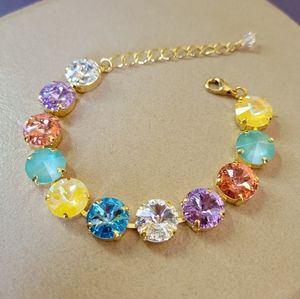 Austrian Crystal Tennis Bracelet in Gold